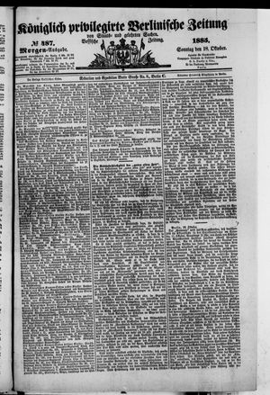 Königlich privilegirte Berlinische Zeitung von Staats- und gelehrten Sachen vom 18.10.1885