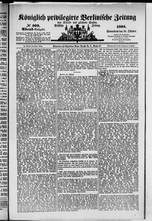 Königlich privilegirte Berlinische Zeitung von Staats- und gelehrten Sachen vom 31.10.1885