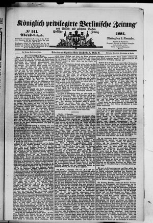 Königlich privilegirte Berlinische Zeitung von Staats- und gelehrten Sachen vom 02.11.1885