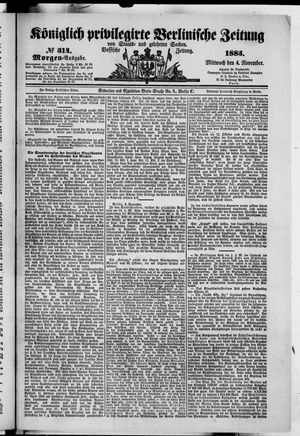 Königlich privilegirte Berlinische Zeitung von Staats- und gelehrten Sachen vom 04.11.1885