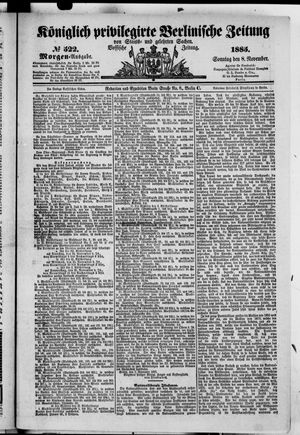 Königlich privilegirte Berlinische Zeitung von Staats- und gelehrten Sachen vom 08.11.1885
