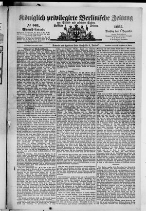 Königlich privilegirte Berlinische Zeitung von Staats- und gelehrten Sachen vom 01.12.1885