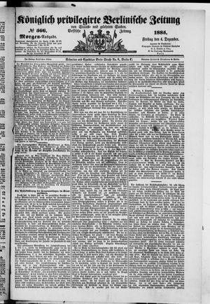 Königlich privilegirte Berlinische Zeitung von Staats- und gelehrten Sachen vom 04.12.1885