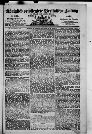 Königlich privilegirte Berlinische Zeitung von Staats- und gelehrten Sachen vom 22.12.1885