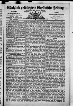 Königlich privilegirte Berlinische Zeitung von Staats- und gelehrten Sachen vom 24.12.1885