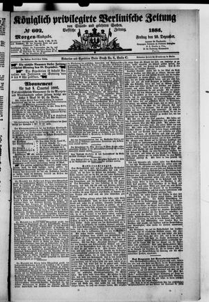 Königlich privilegirte Berlinische Zeitung von Staats- und gelehrten Sachen vom 25.12.1885