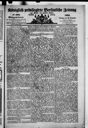 Königlich privilegirte Berlinische Zeitung von Staats- und gelehrten Sachen vom 29.12.1885