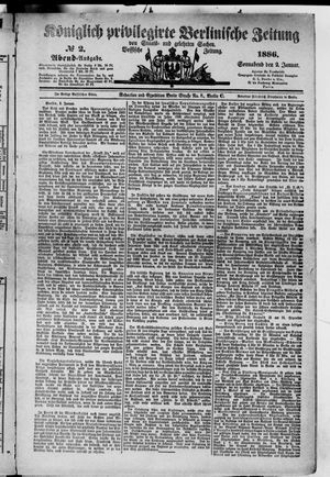 Königlich privilegirte Berlinische Zeitung von Staats- und gelehrten Sachen on Jan 2, 1886