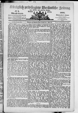 Königlich privilegirte Berlinische Zeitung von Staats- und gelehrten Sachen vom 04.01.1886