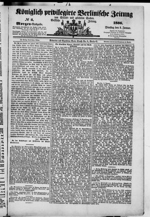 Königlich privilegirte Berlinische Zeitung von Staats- und gelehrten Sachen vom 05.01.1886
