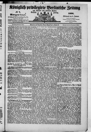 Königlich privilegirte Berlinische Zeitung von Staats- und gelehrten Sachen vom 06.01.1886