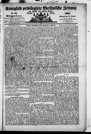Königlich privilegirte Berlinische Zeitung von Staats- und gelehrten Sachen vom 10.01.1886