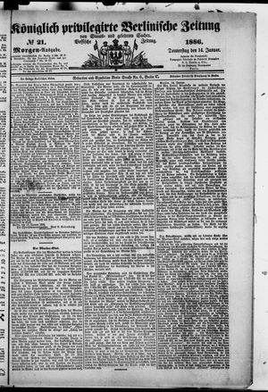 Königlich privilegirte Berlinische Zeitung von Staats- und gelehrten Sachen vom 14.01.1886