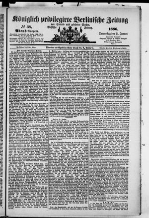 Königlich privilegirte Berlinische Zeitung von Staats- und gelehrten Sachen vom 21.01.1886