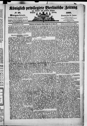 Königlich privilegirte Berlinische Zeitung von Staats- und gelehrten Sachen vom 24.01.1886