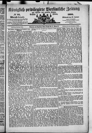 Königlich privilegirte Berlinische Zeitung von Staats- und gelehrten Sachen vom 27.01.1886