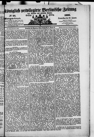 Königlich privilegirte Berlinische Zeitung von Staats- und gelehrten Sachen vom 28.01.1886