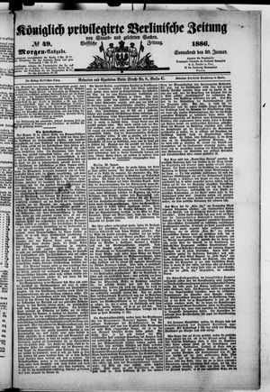 Königlich privilegirte Berlinische Zeitung von Staats- und gelehrten Sachen vom 30.01.1886