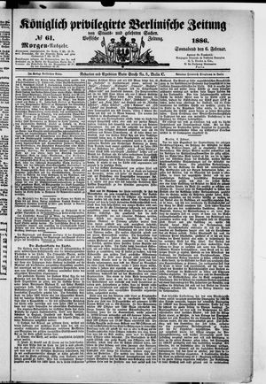 Königlich privilegirte Berlinische Zeitung von Staats- und gelehrten Sachen vom 06.02.1886