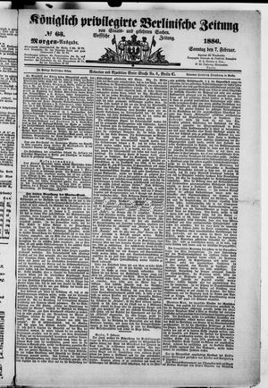 Königlich privilegirte Berlinische Zeitung von Staats- und gelehrten Sachen vom 07.02.1886