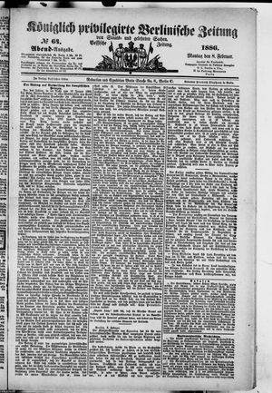 Königlich privilegirte Berlinische Zeitung von Staats- und gelehrten Sachen vom 08.02.1886