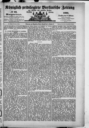 Königlich privilegirte Berlinische Zeitung von Staats- und gelehrten Sachen vom 09.02.1886