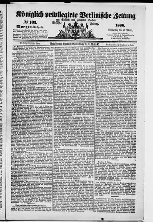 Königlich privilegirte Berlinische Zeitung von Staats- und gelehrten Sachen on Mar 3, 1886