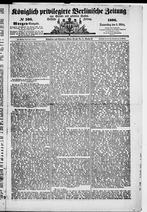 Königlich privilegirte Berlinische Zeitung von Staats- und gelehrten Sachen vom 04.03.1886