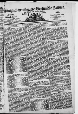 Königlich privilegirte Berlinische Zeitung von Staats- und gelehrten Sachen vom 04.03.1886