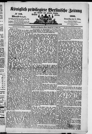 Königlich privilegirte Berlinische Zeitung von Staats- und gelehrten Sachen on Mar 11, 1886