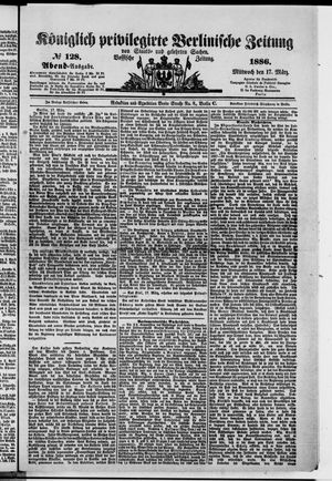 Königlich privilegirte Berlinische Zeitung von Staats- und gelehrten Sachen on Mar 17, 1886