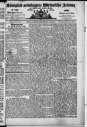 Königlich privilegirte Berlinische Zeitung von Staats- und gelehrten Sachen on Mar 24, 1886