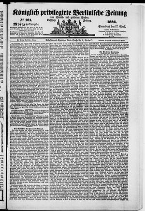 Königlich privilegirte Berlinische Zeitung von Staats- und gelehrten Sachen vom 17.04.1886