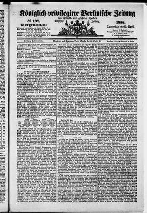 Königlich privilegirte Berlinische Zeitung von Staats- und gelehrten Sachen vom 29.04.1886