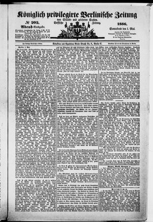 Königlich privilegirte Berlinische Zeitung von Staats- und gelehrten Sachen on May 1, 1886