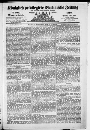 Königlich privilegirte Berlinische Zeitung von Staats- und gelehrten Sachen vom 02.05.1886