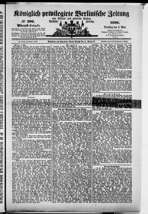Königlich privilegirte Berlinische Zeitung von Staats- und gelehrten Sachen on May 4, 1886