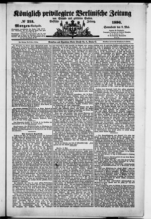 Königlich privilegirte Berlinische Zeitung von Staats- und gelehrten Sachen on May 8, 1886