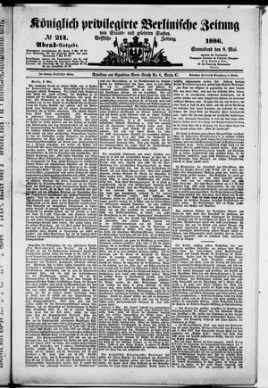 Königlich privilegirte Berlinische Zeitung von Staats- und gelehrten Sachen on May 8, 1886