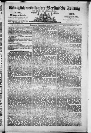 Königlich privilegirte Berlinische Zeitung von Staats- und gelehrten Sachen on May 11, 1886