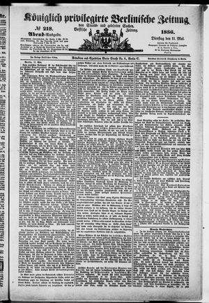 Königlich privilegirte Berlinische Zeitung von Staats- und gelehrten Sachen on May 11, 1886