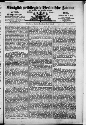 Königlich privilegirte Berlinische Zeitung von Staats- und gelehrten Sachen on May 12, 1886