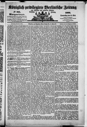 Königlich privilegirte Berlinische Zeitung von Staats- und gelehrten Sachen on May 13, 1886