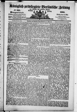 Königlich privilegirte Berlinische Zeitung von Staats- und gelehrten Sachen vom 14.05.1886