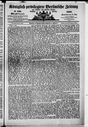 Königlich privilegirte Berlinische Zeitung von Staats- und gelehrten Sachen vom 15.05.1886