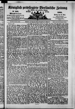 Königlich privilegirte Berlinische Zeitung von Staats- und gelehrten Sachen vom 21.05.1886