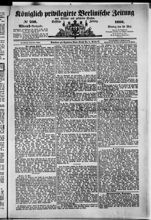 Königlich privilegirte Berlinische Zeitung von Staats- und gelehrten Sachen vom 24.05.1886