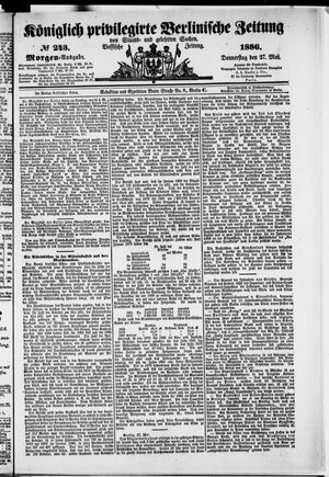 Königlich privilegirte Berlinische Zeitung von Staats- und gelehrten Sachen vom 27.05.1886