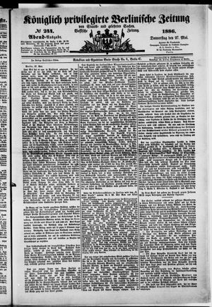 Königlich privilegirte Berlinische Zeitung von Staats- und gelehrten Sachen vom 27.05.1886