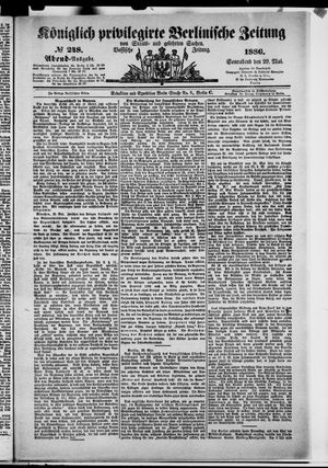 Königlich privilegirte Berlinische Zeitung von Staats- und gelehrten Sachen on May 29, 1886